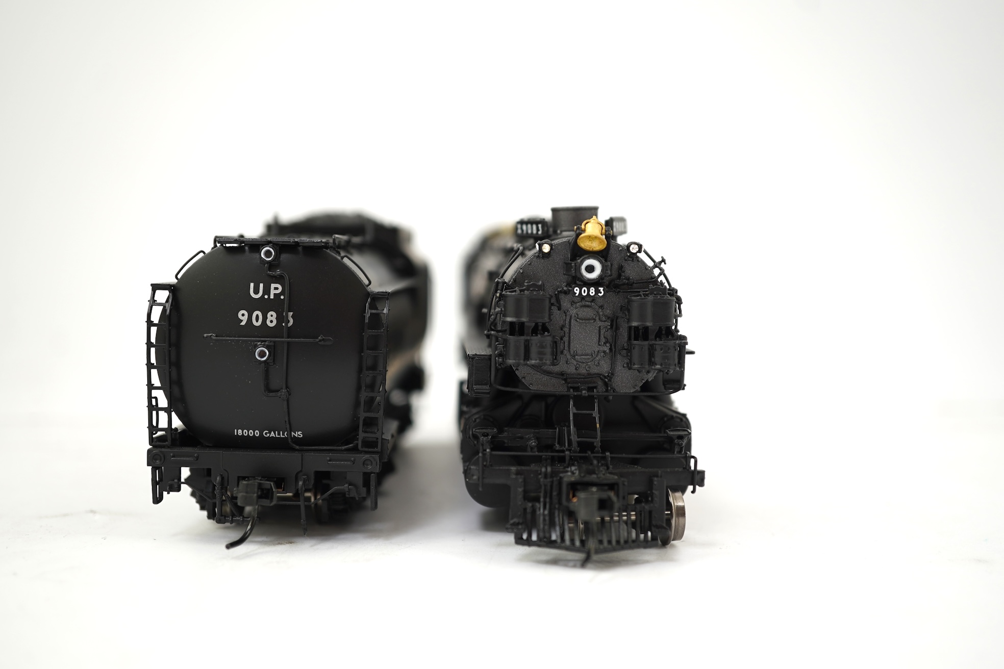 A boxed HO gauge Broadway Limited Paragon 2 Series (2063) model of Union Pacific UP-5, 5044, 4-12-2 locomotive with bogie tender, powered for two rail operation.
